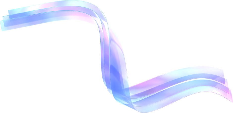 Shimmering flowy glass ribbon